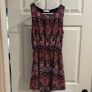 Altar'd State Navy and Coral Patterned Dress. Small